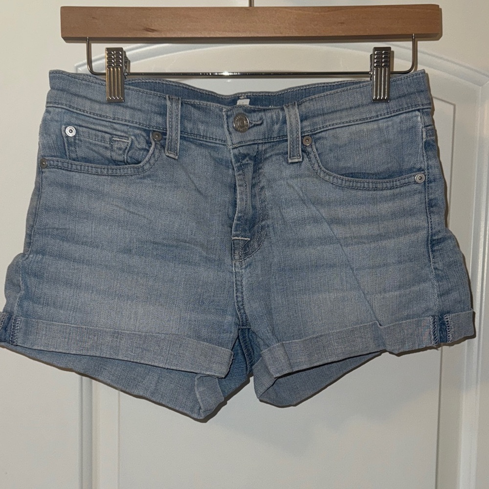 7 For All Mankind Light Blue Jean Shorts